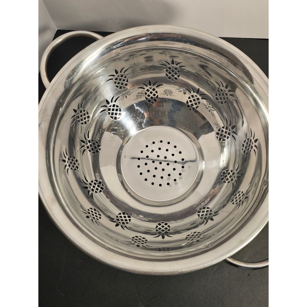 Walir Chand & Co Pineapple Stainless Steel Colander Strainer Pedestal Decorative - Picture 4 of 10